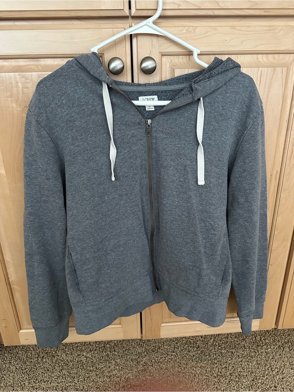J. Crew Women's Charcoal Gray Zip Hoodie